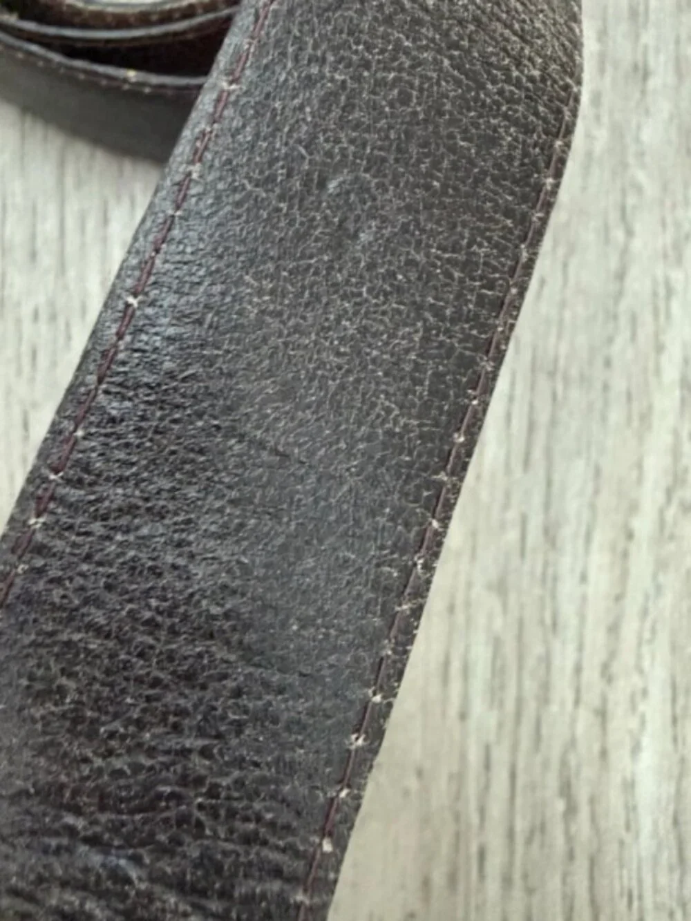 VTG Mark Cross Dark Brown Ostrich Lined Leather Belt Italy Greyhound Crest Sz 35